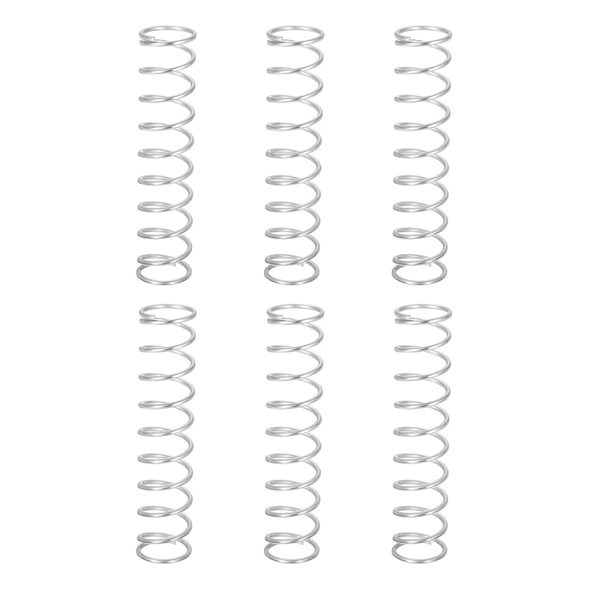 6Pcs Compression Springs, 1.6mm Wire Diameter x 18mm OD x 80mm Length 304 Stainless Steel Extension Spring Ballpoint Pen Pressure Springs for Shop Home Repairs, Silver