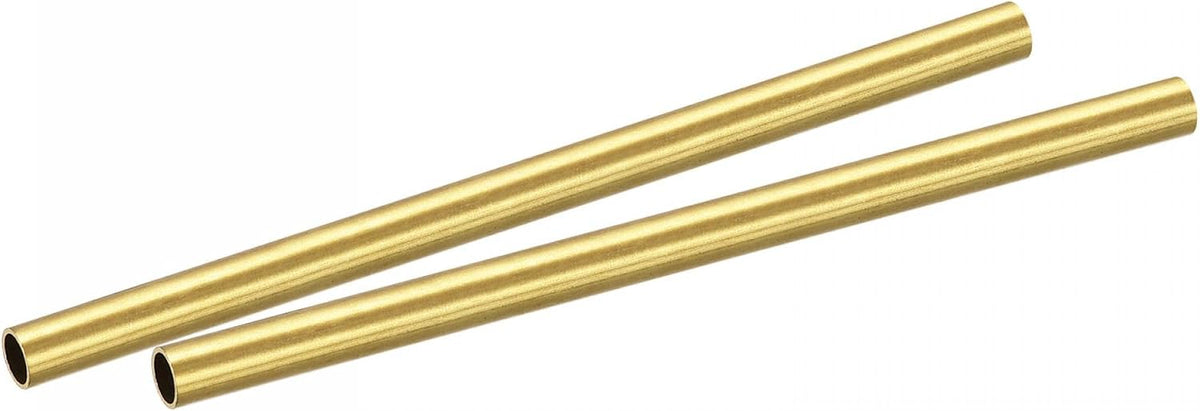 Brass Round Tube 5.5mm OD 0.5mm Wall Thickness 100mm Length Pipe Tubing 2 Pcs
