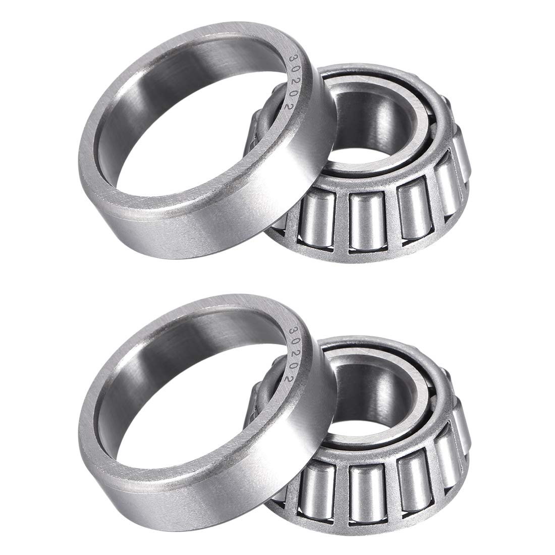 30202 Tapered Roller Bearing Cone with Cup, 15mm Inner Diameter 35mm OD 12mm Thickness for Freight Trailer 2 Pcs