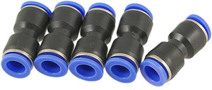 Pneumatic 10mm to 10mm Plastic Push In Fittings 5 Pcs