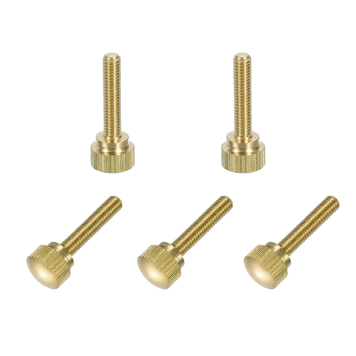 5Pcs Brass Knurled Thumb Screws, M4x20mm Shoulder Bolts Stepped Grip Knobs Fasteners Solid Brass Diamond Knurled Thumb Screws Knobs for Electronic, Mechanical