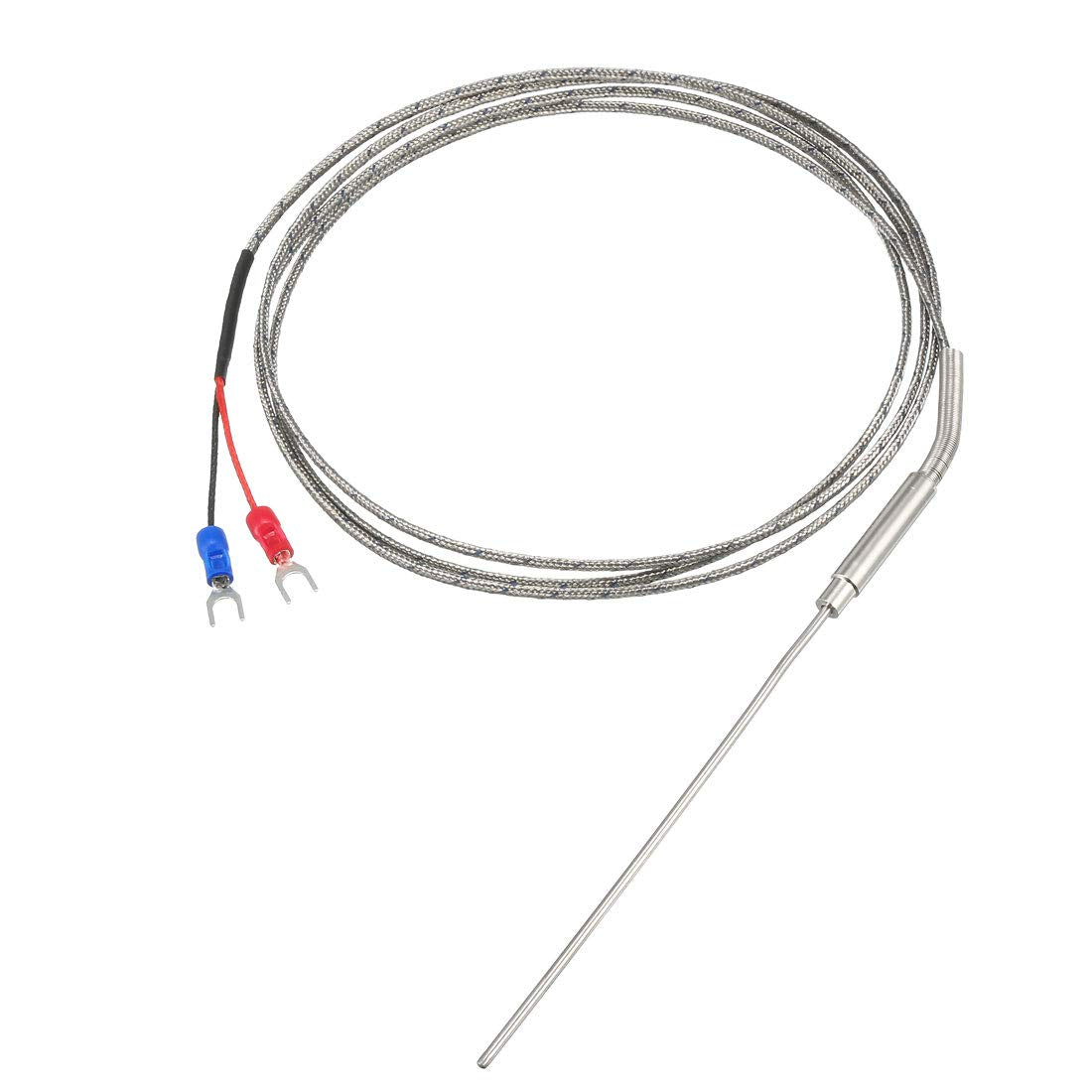 K Type Thermocouple 2mmx100mm Temperature Sensor Probe with 1.5M Cable 32-1472F/0-800C