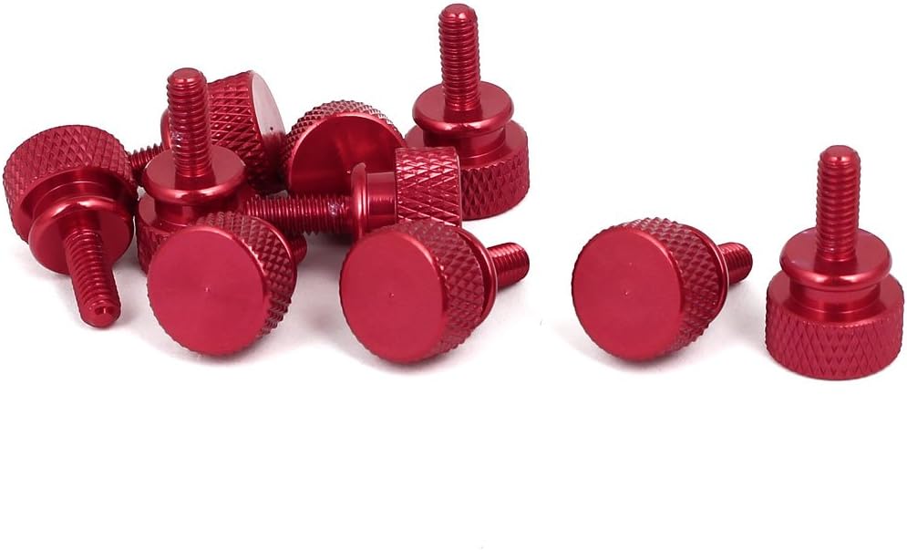Computer PC Case M4x10mm Shoulder Type Knurled Thumb Screw Wine Red 10pcs