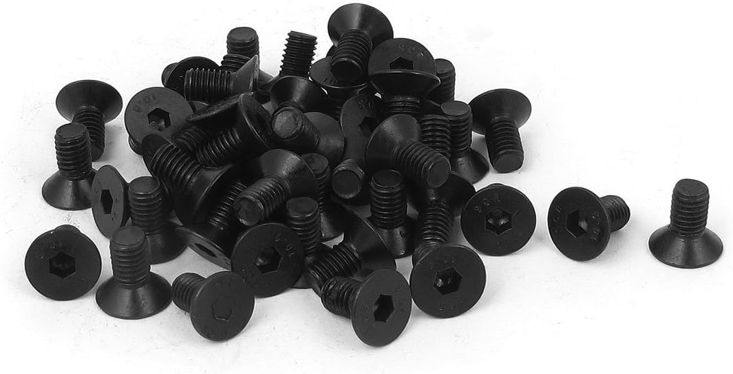 M5x10mm 10.9 Carbon Steel Countersunk Head Hex Socket Screw 50pcs