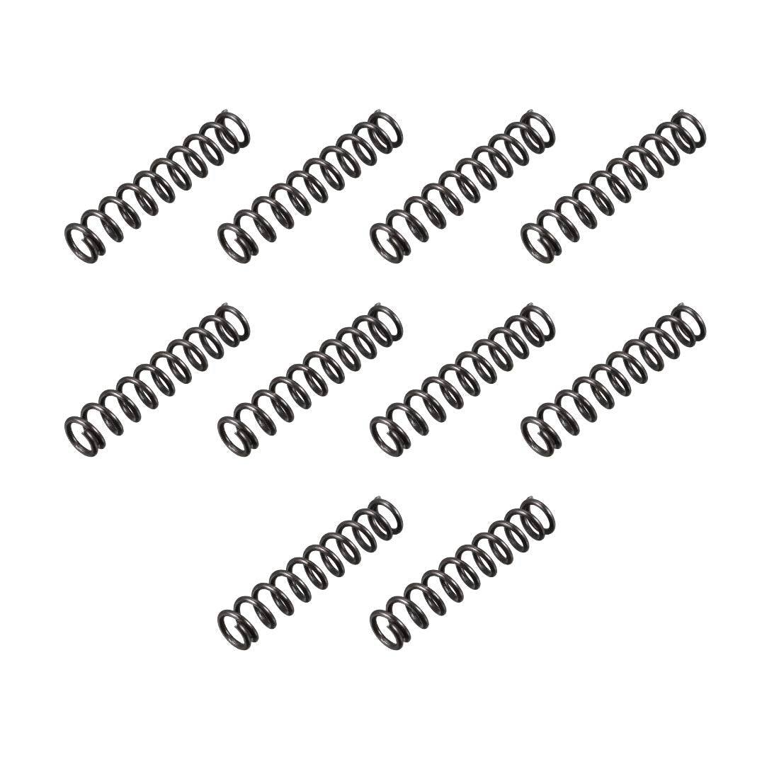 Compression Spring - 1.2mm Wire Dia, 8mm OD, 40mm Free Length Spring Steel Extension Spring,Black,10Pcs