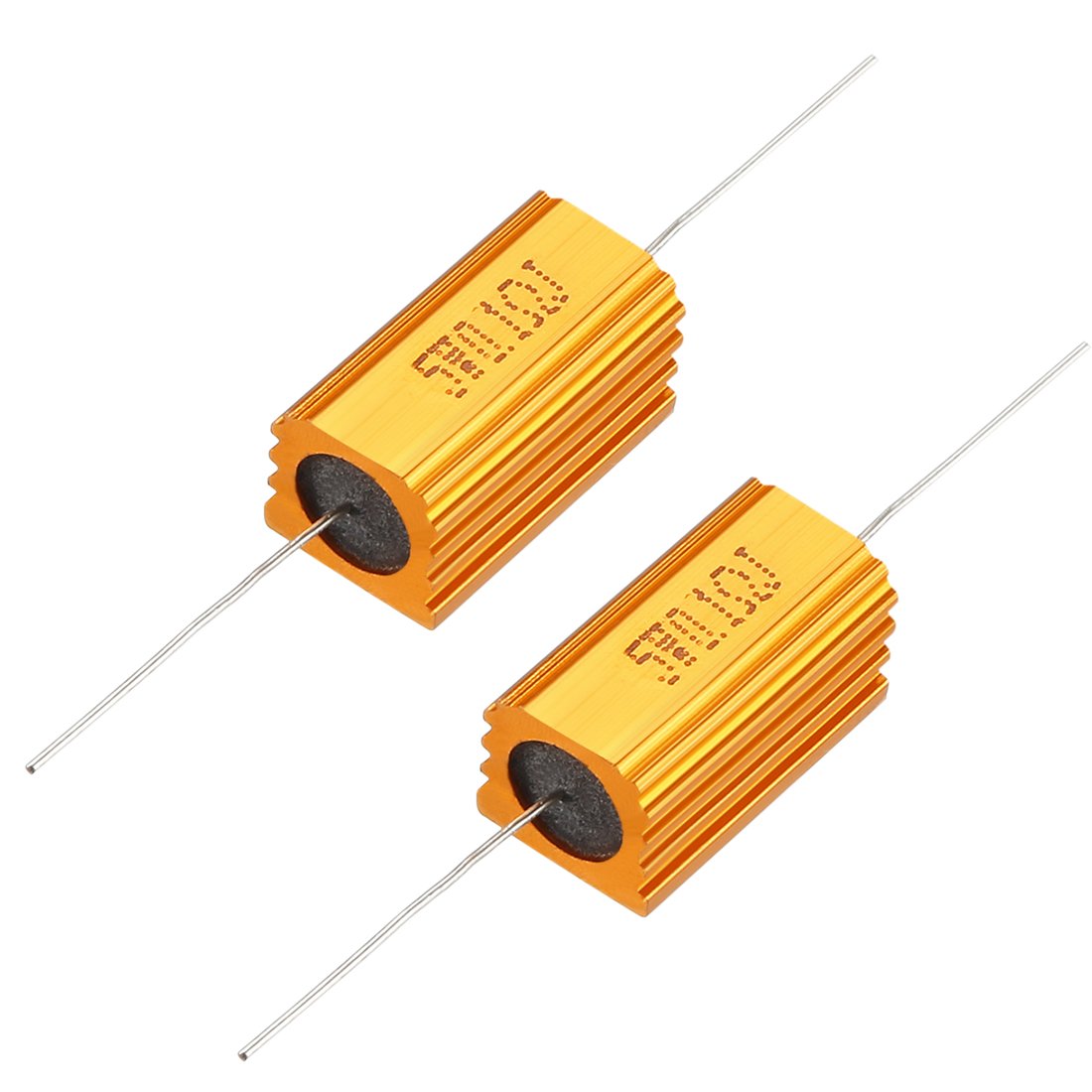 2 Pcs Aluminum Case Resistor 5W 0.1 Ohm Wirewound for LED Replacement Converter 5W0.1RJ