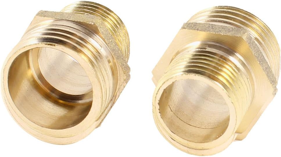 2 Pcs 3/8"PT x 1/2"PT Male Thread Straight Hex Nipple Pipe Quick Couplings