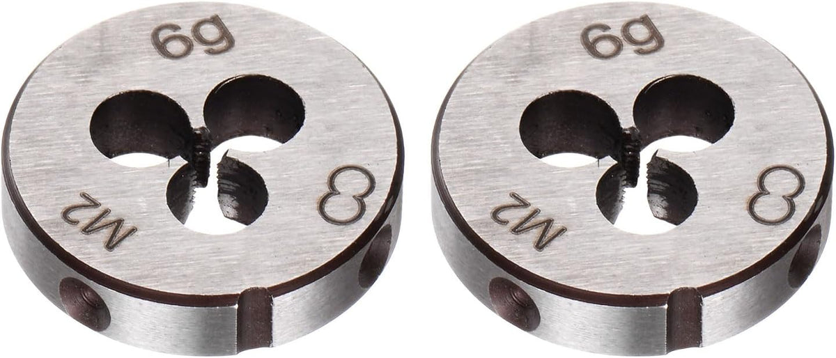 2pcs Round Threading Dies, Metric M2 x 0.4 Thread (Left Hand), Alloy Tool Steel Screw Cutting Die Repair Tool