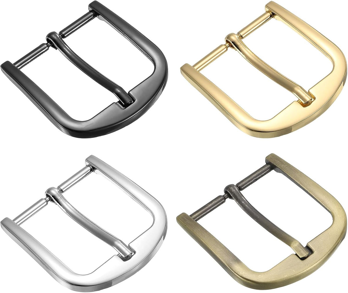 4Pcs Metal Roller Buckles, 38mm - 1.5" Rectangle Single Prong Belt Buckle Center Bar Replacement Buckles for Belt Leather Jeans Accessories (4Colors, 49mm)