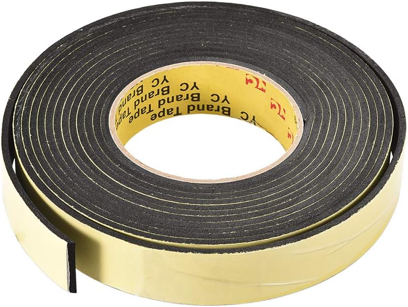 Sponge Tape, EVA Single Sided Sealing Foam Tape, 5M Length, 30mm Width, 3mm Thick, Black