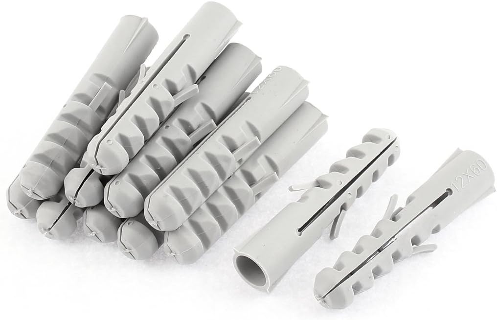 12Pcs 12mm x 60mm Plastic Expand Expansion Nails Wall Expandable Tube Connector Screws Bolts