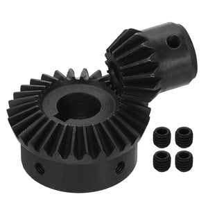 2Pcs Tapered Bevel Gears Set, 1.5 Mod 1:2 (15T/30T) Harden Steel Straight Bevel Gear, 90 Degree Steering Motor Gears, (6/14mm Shaft Hole with Keyway)