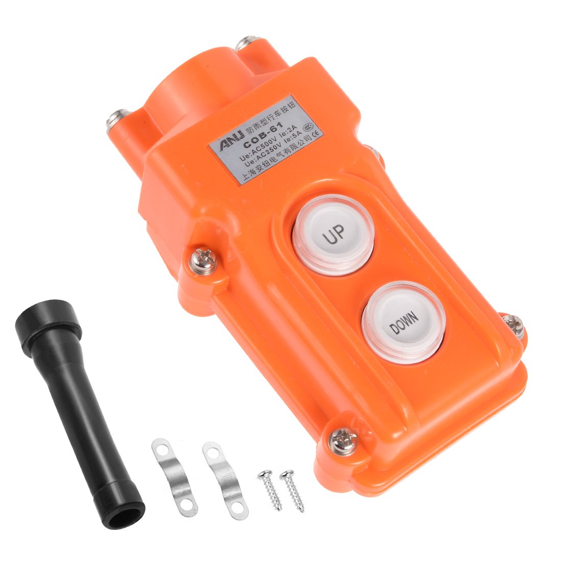Hoist Crane Pendant Control Station Push Button Switch Up Down 2 Buttons