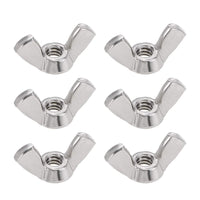 #10-24 Wing Nuts 304 Stainless Steel Shutters Butterfly Nut Hand Twist Tighten Fasteners Parts 6pcs