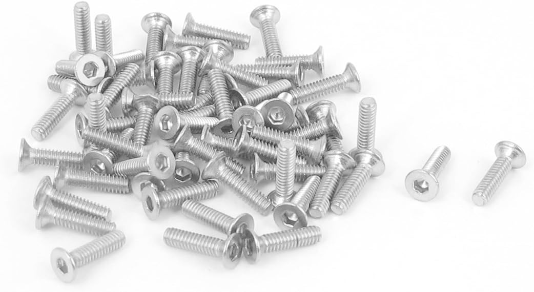 M2 x 8mm Hex Socket Countersunk Flat Head Screw Bolts 50pcs