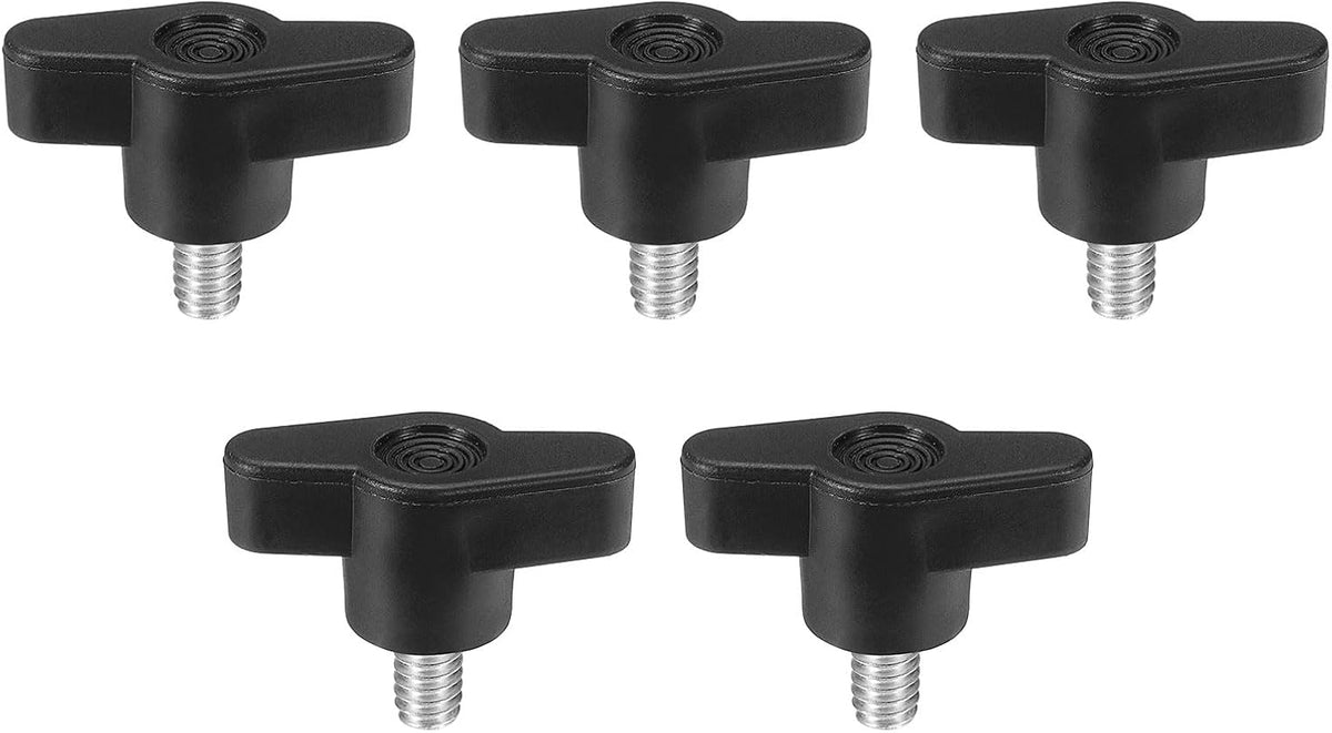 5Pcs Clamping Screw Knob, 36mm Dia T Shaped Grips Knob, Thumb Screws Handle 1/4"-10 Male Thread for Quick Remove Hand Tightening Knob