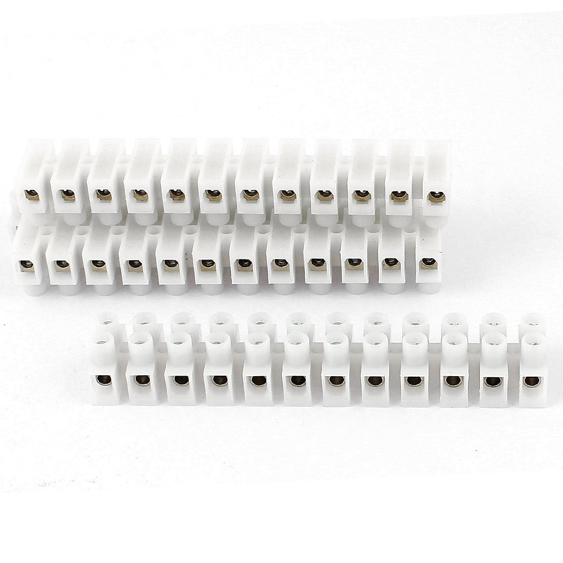 4 Pcs 2 Rows 12P 300V 20A Wire Screw Terminal Barrier Strip Block