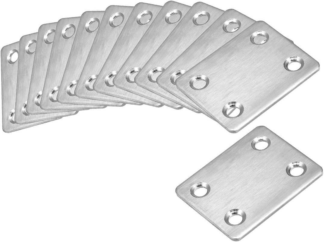 Repair Plate, 47mm x 38mm, Flat Fixing Mending Bracket Connector, 12 Pcs