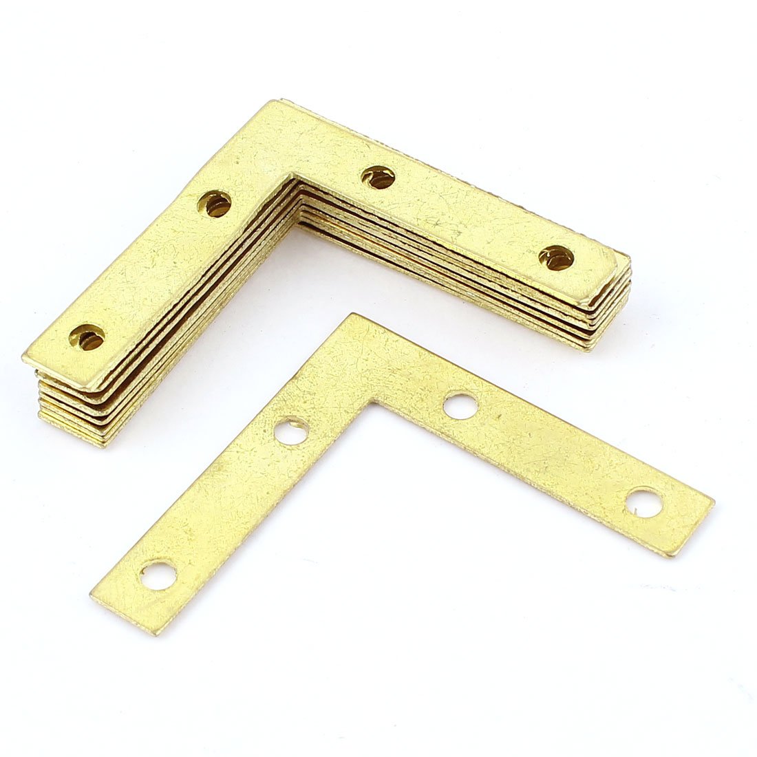 10 Pcs 90 Degree Corner Brace Angle Brackets Gold Tone 50 x 50 x 10mm