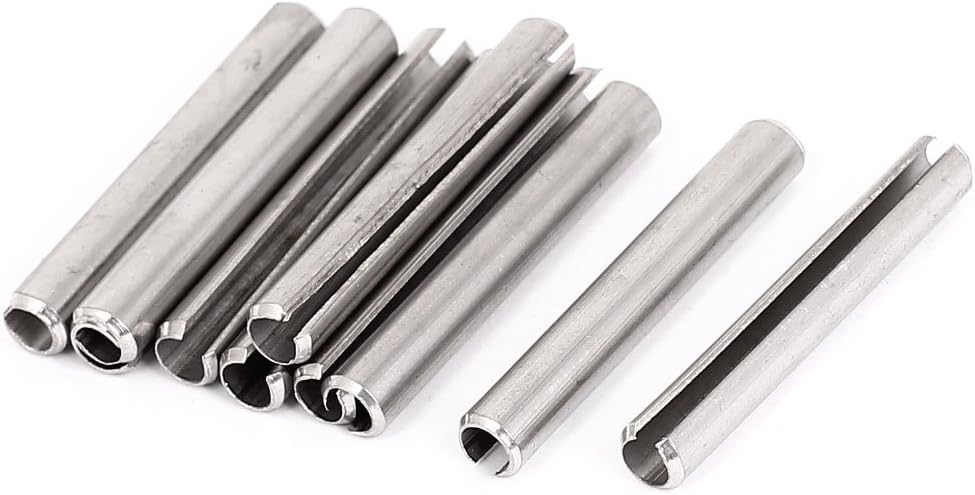 M6x45mm Stainless Steel Split Spring Roll Dowel Pins Fasteners 10Pcs