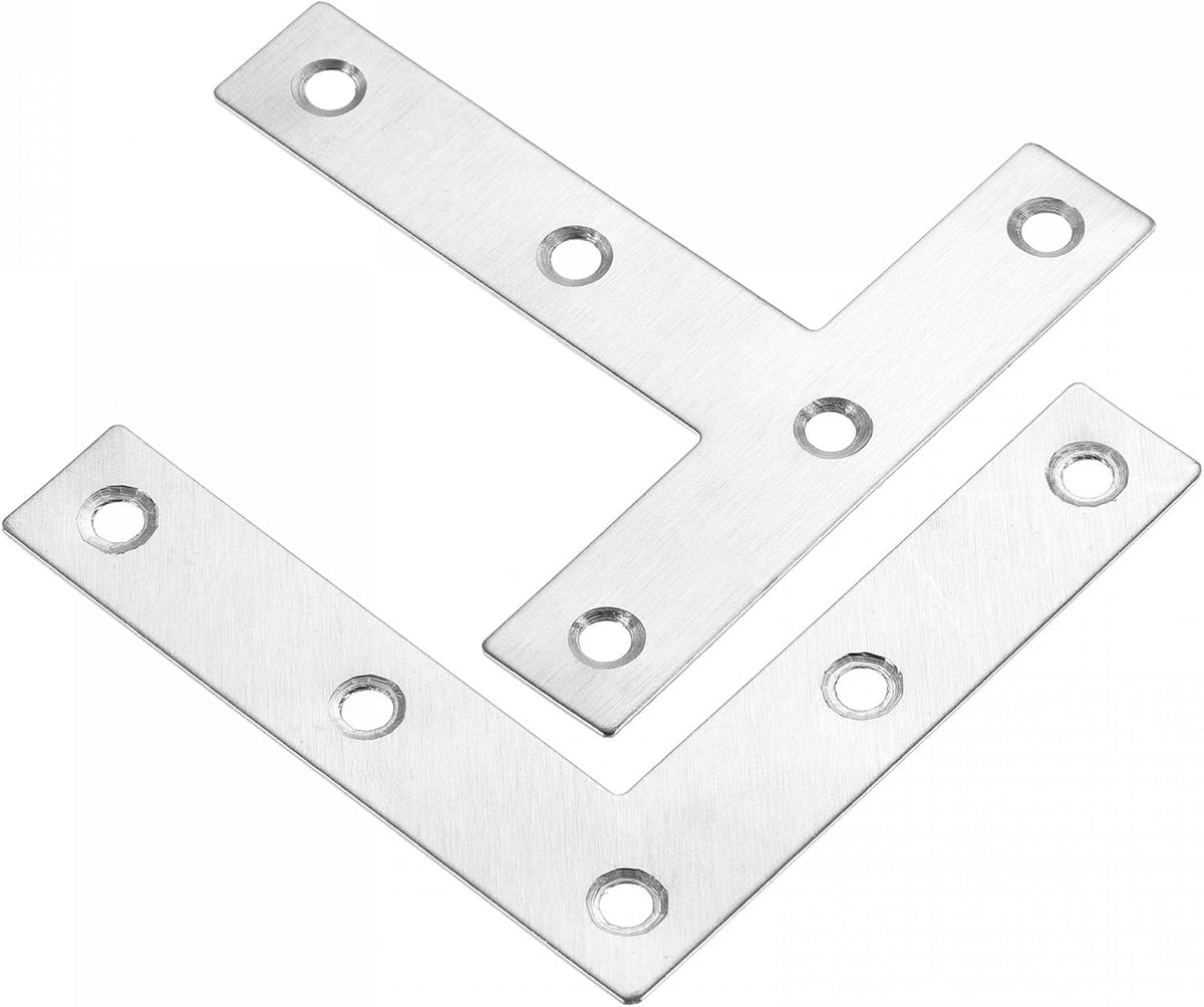 Corner Bracket Mending Repairing Plate, 5Pcs 80x80mm L Shape Brace, 10Pcs 80x80mm T Shape Brace for Joint Fastener