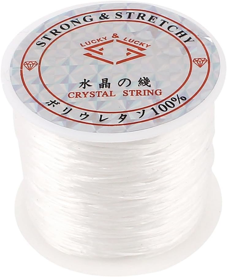 LinkMejor Crystal Elastic Stretchy Beading String Cord Thread Jewelry Craft Line 60M White