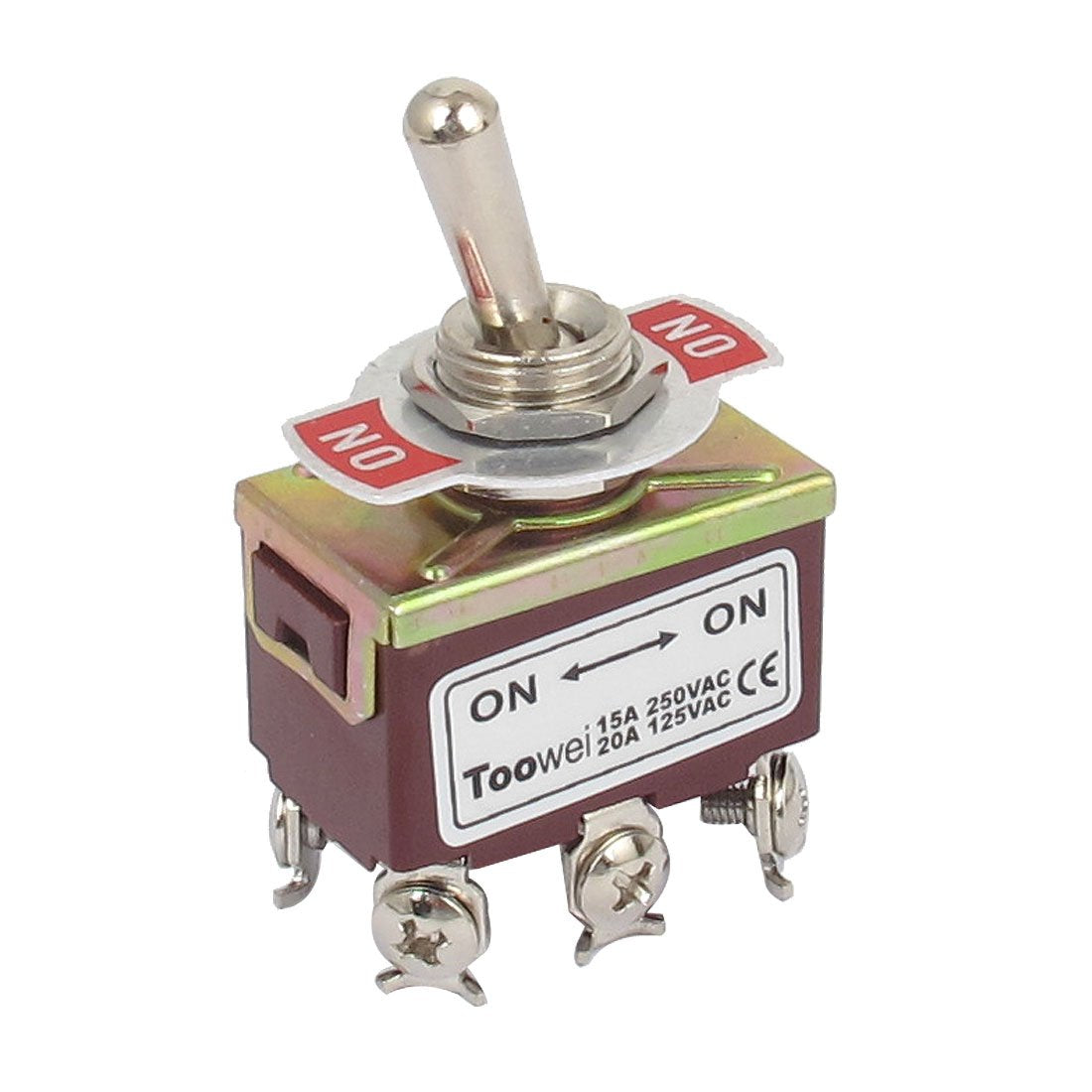 Toggle Switch, AC 250V/15A 125V/20A 6 Pin Terminals On-On 2 Position DPDT Toggle Switch