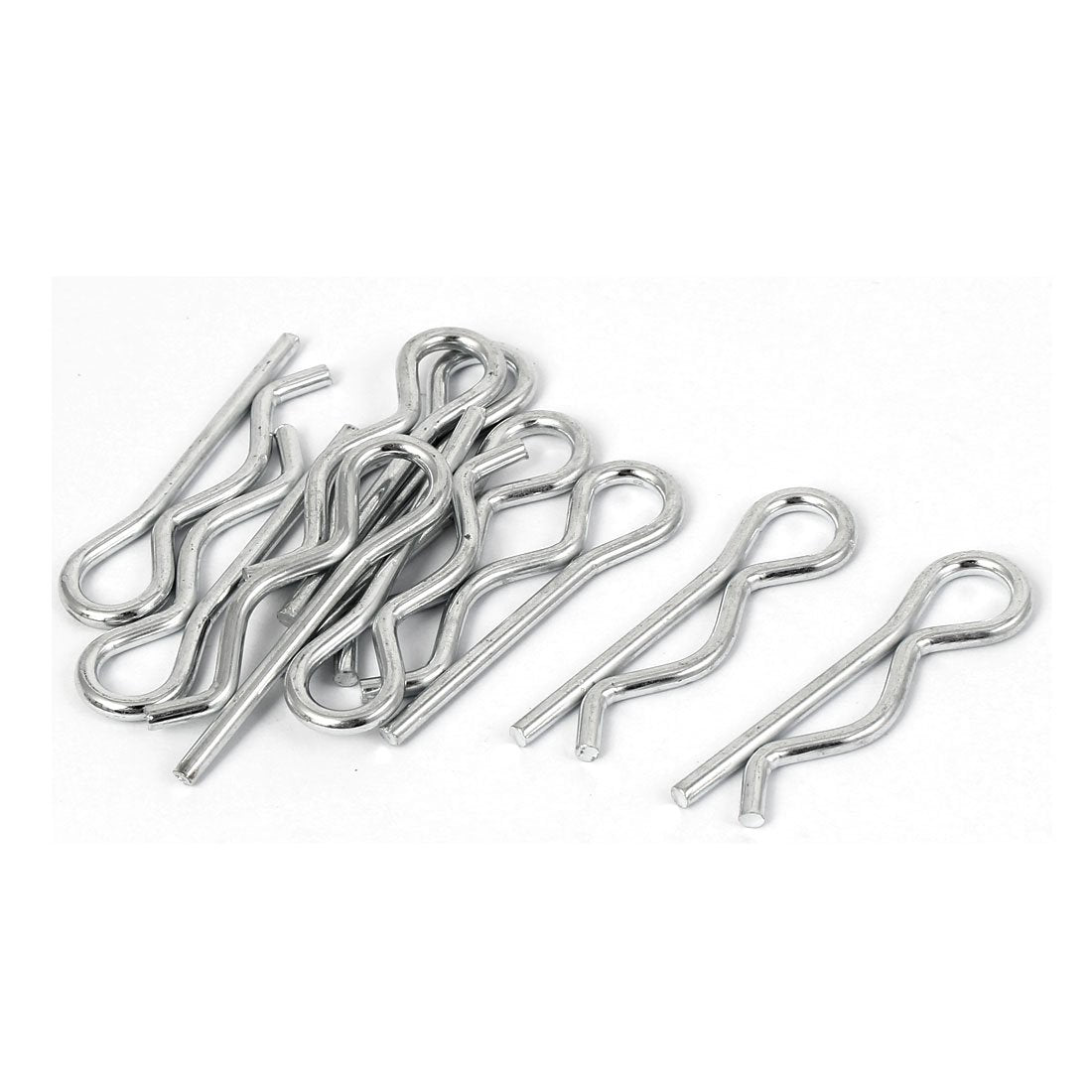 2.5mm x 45mm R-Clip Spring Locking Cotter Clip Pins Fastener Silver Tone 10 Pcs