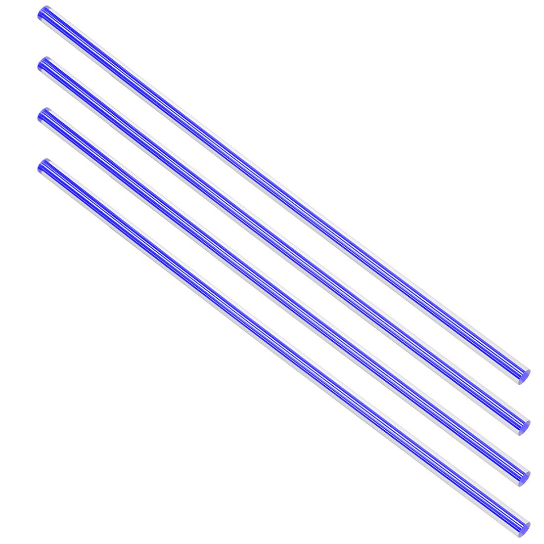 Acrylic Round Rod,1/4 Diameter 10 Inch Length,Straight Dark Blue Line,Solid Plastic PMMA Bar Stick 4pcs