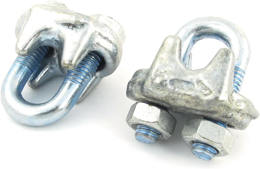 a13082600ux0259 Metal U Bolt Single Saddle Grip Clip Clamp for 9mm Dia Wire Rope 2 Piece