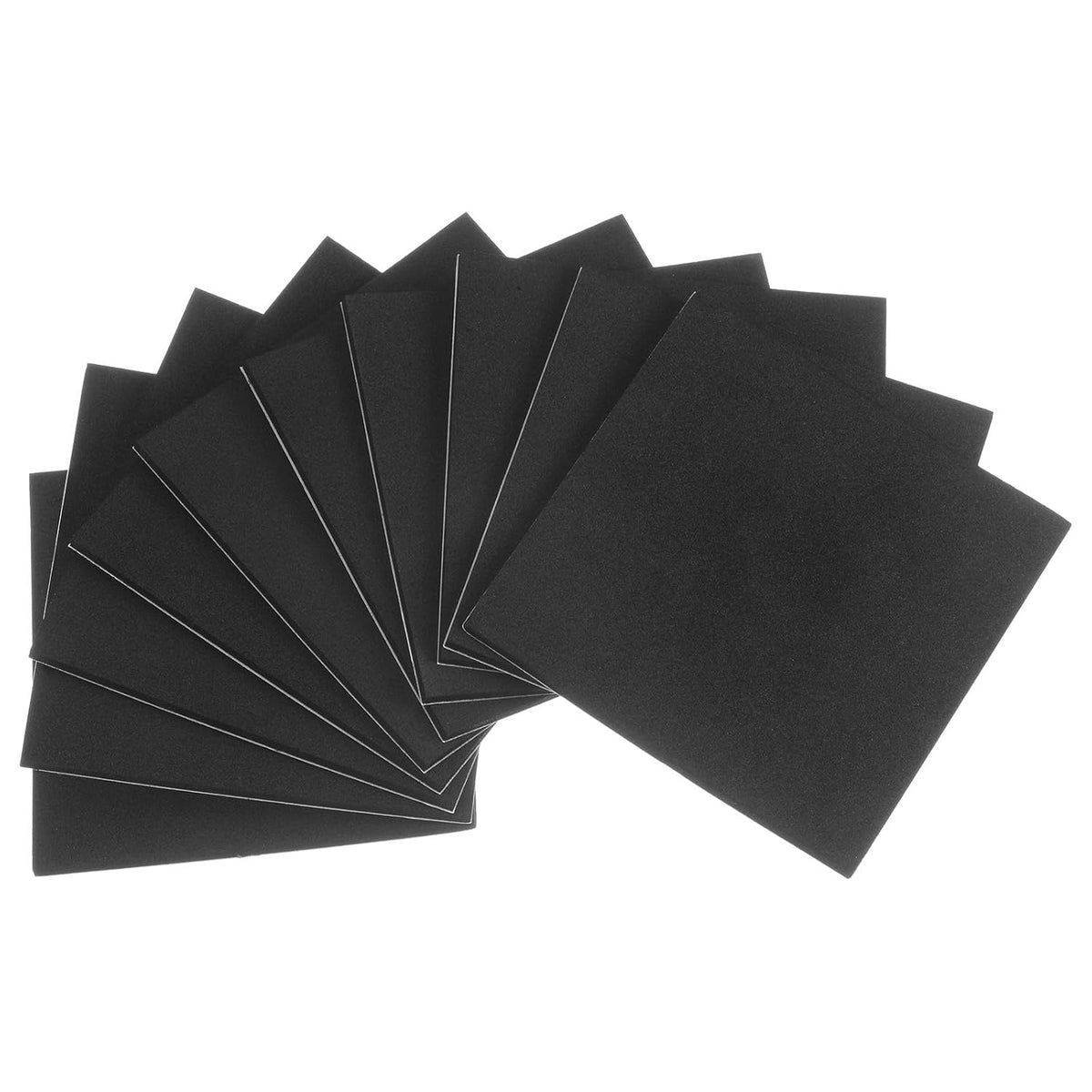 10pcs Adhesive Rubber Padding Sheets 1/8 inch Thick x 4 Inch Long Square Neoprene Foam Sheet Self Stick Non-Slip Anti Vibration Pads, Anti-Skid Noise