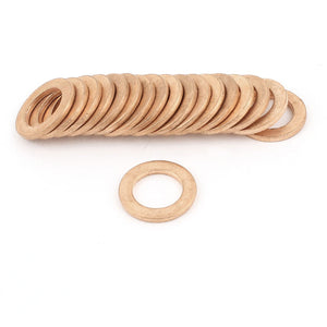 20Pcs 10mmx16mmx1.5mm Copper Crush Washer Flat Gasket Fitting