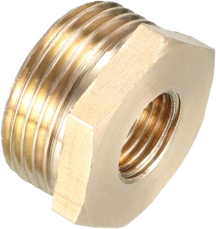Brass Threaded Pipe Fitting 3/4 BSPT Male x 1/4 BSPT Female Hex Bushing Adapter