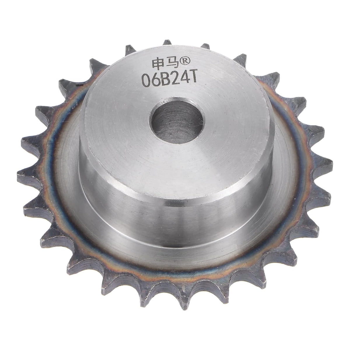 24 Teeth Sprocket Type B Single Strand 3/8" Pitch, 12mm Bore A3 Carbon Steel for ISO 06B