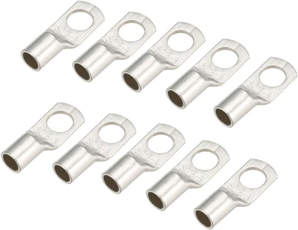 10 Pcs Copper Tubular Cable Terminal for 8.4mm Dia Bolt