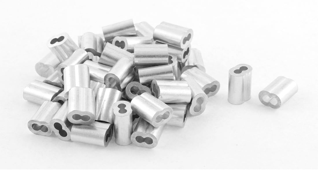 Aluminum Sleeve for 1 Inch Steel Wire Rope Swage Clip 50pcs