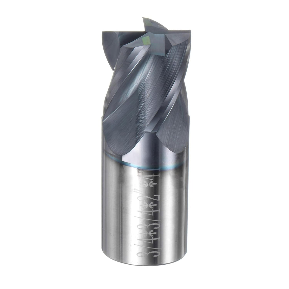 Carbide Square End Mill, 3/4" Diameter AlTiN Coated 4 Flutes Milling Bit Cutter, for Carbon Steel Alloy Steel Titanium Metal, 3/4" Shank 15/16" Cut Length 2" Long HRC45