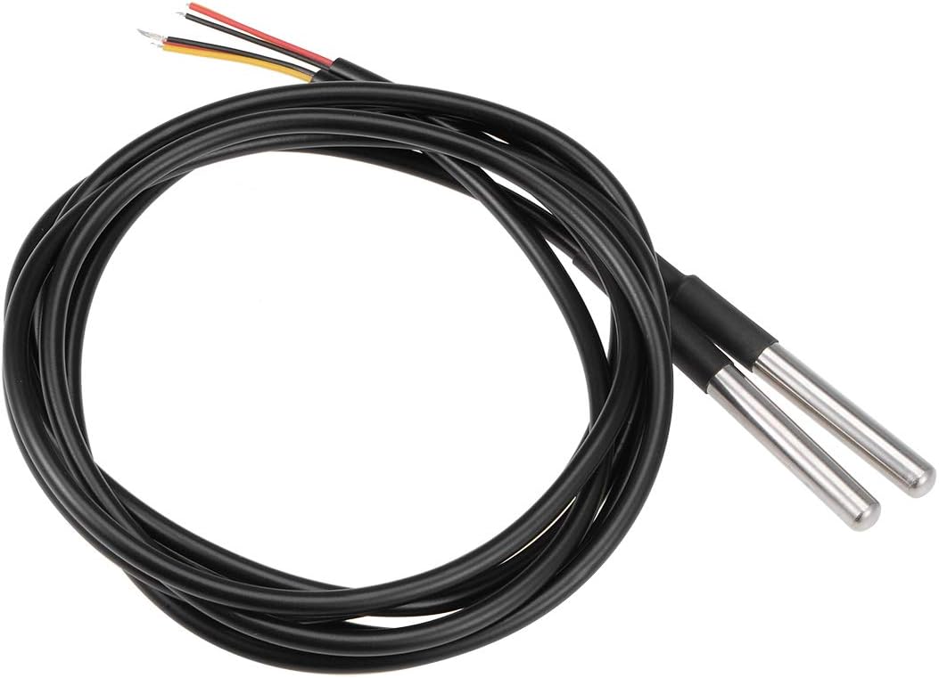 DS18B20 Temperature Sensor - Waterproof Digital Thermal Probe Temp Sensor - 1M Lead Length - 2 Pack
