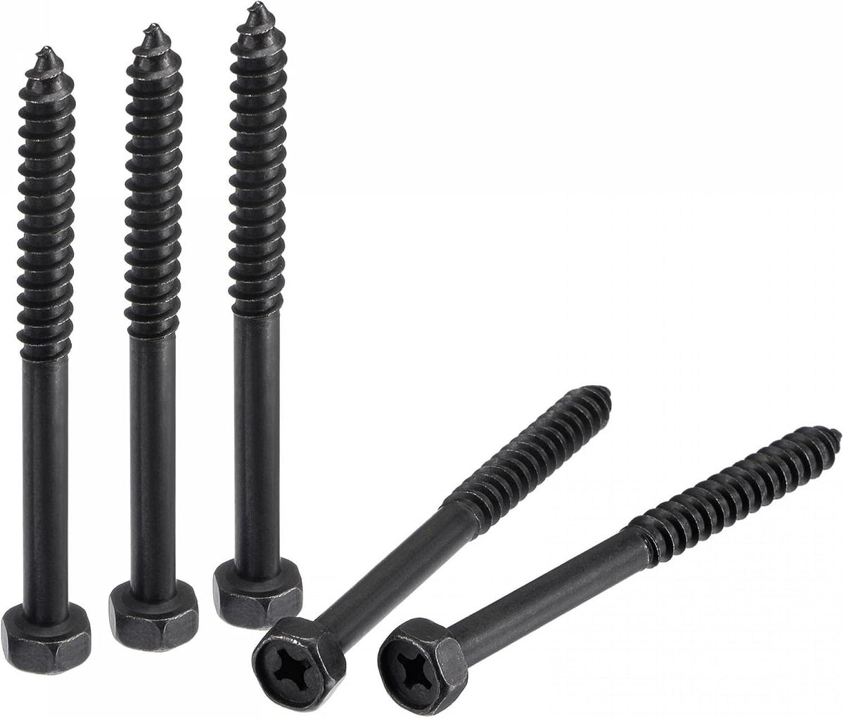 Hex Lag Screws 5/16" x 3-1/2" Carbon Steel Phillips Head Half Thread Self-Tapping Bolts for Deck Building or Joining Lumber 5pcs