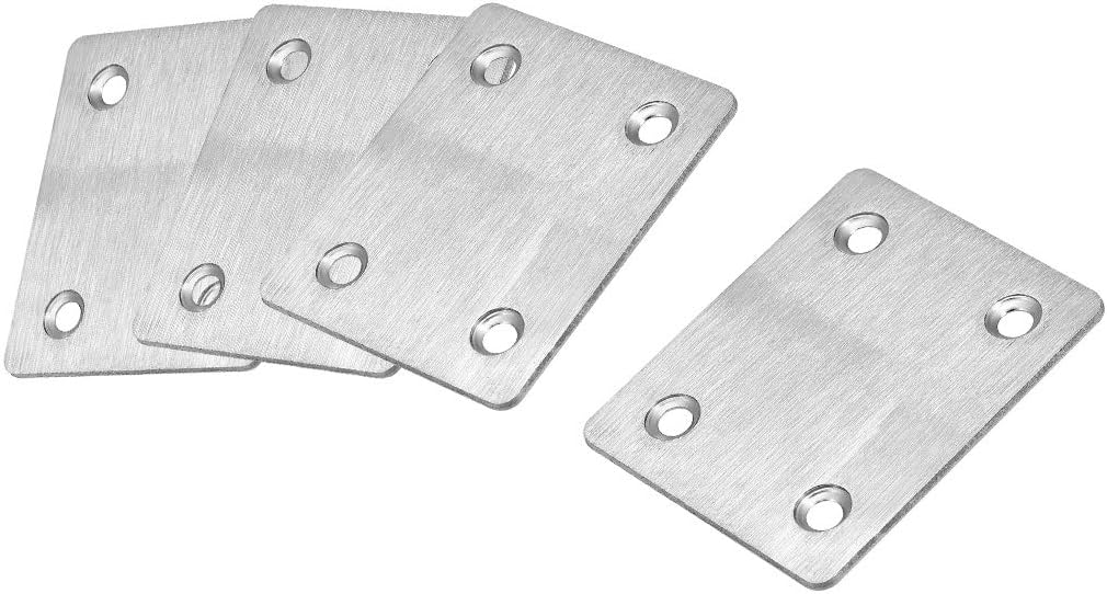 Repair Plate, 60mm x 50mm, Flat Fixing Mending Bracket Connector, 4 Pcs