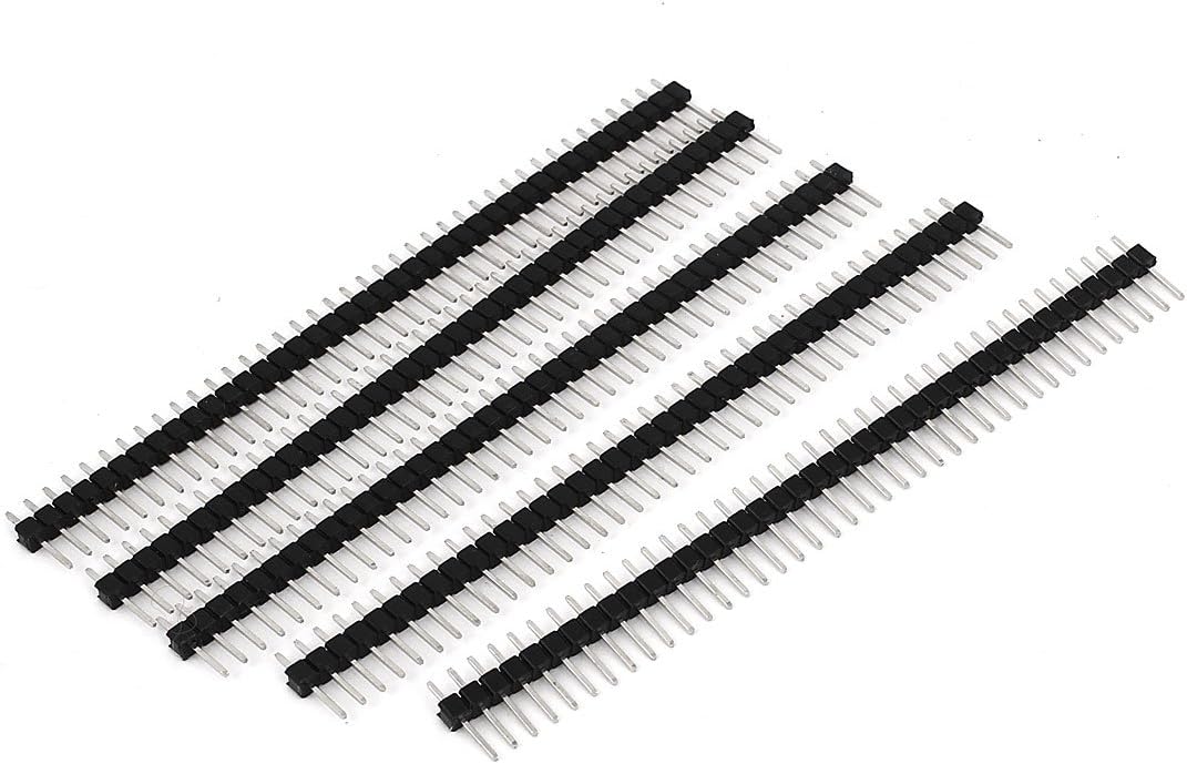 2.54mm Spacing 40 Position Flat Angle Male PCB Pin Header 5 Pcs