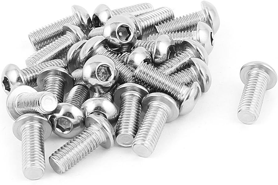 M8 x 20mm Stainless Steel Button Head Socket Cap Screws 25 Pcs