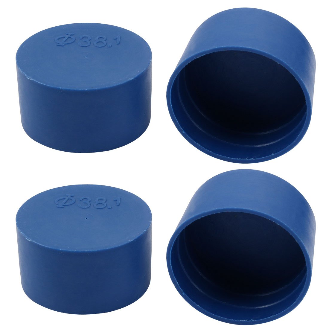 4pcs 38mm Inner Dia PE Plastic End Cap Bolt Thread Protector Tube Cover Blue