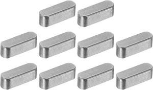 10Pcs Round Ended Feather Key, 6 x 6 x 18mm Carbon Steel Parallel Drive Shaft Key Stock, Machine Keyway for Shaft Type Fastening Connection