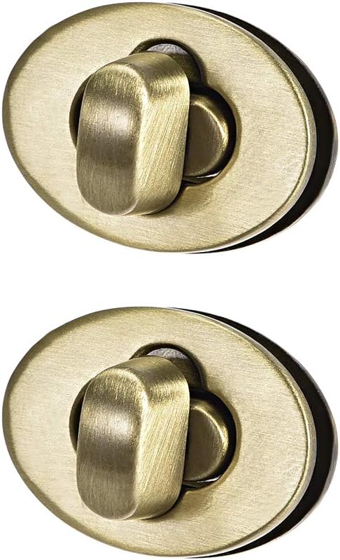 2 Sets Oval Purses Twist Lock 23mm X 17mm Clutches Closures for DIY Bag Making - Bronze Tone