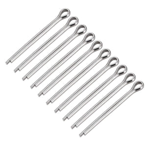 Split Cotter Pin - 5mm x 60mm 304 Stainless Steel 2-Prongs Silver Tone Fastener Clip Key 10Pcs