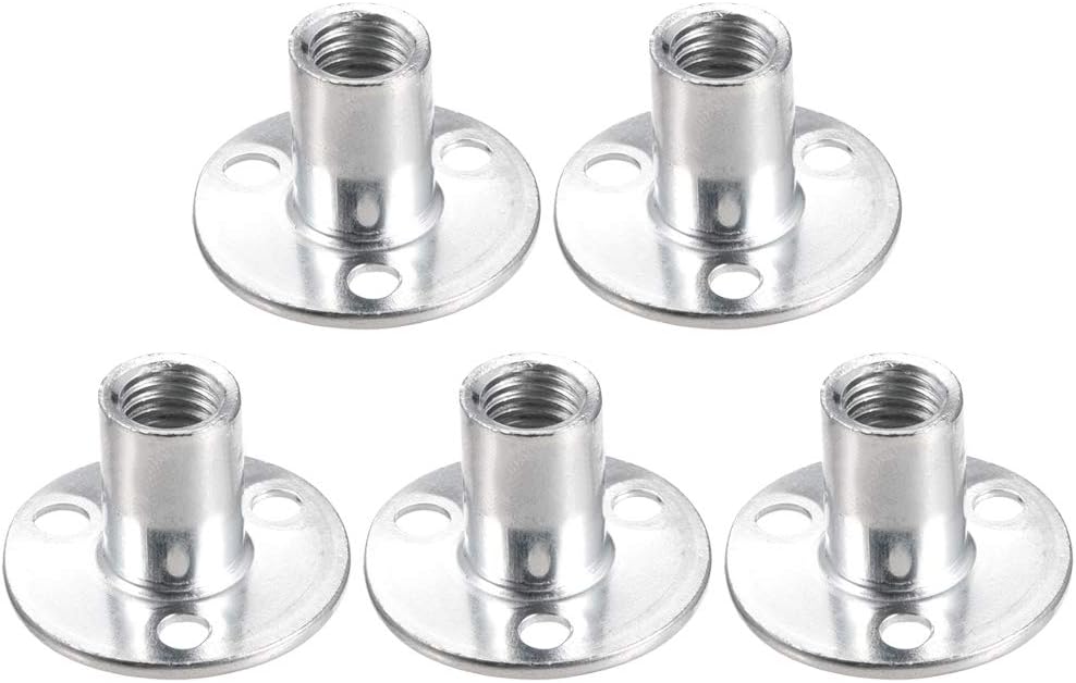 M12x40x2.5mm Brad Hole Tee Nut Carbon Steel T-Nuts Furniture Hardware Flange Insert Female Thread 5pcs