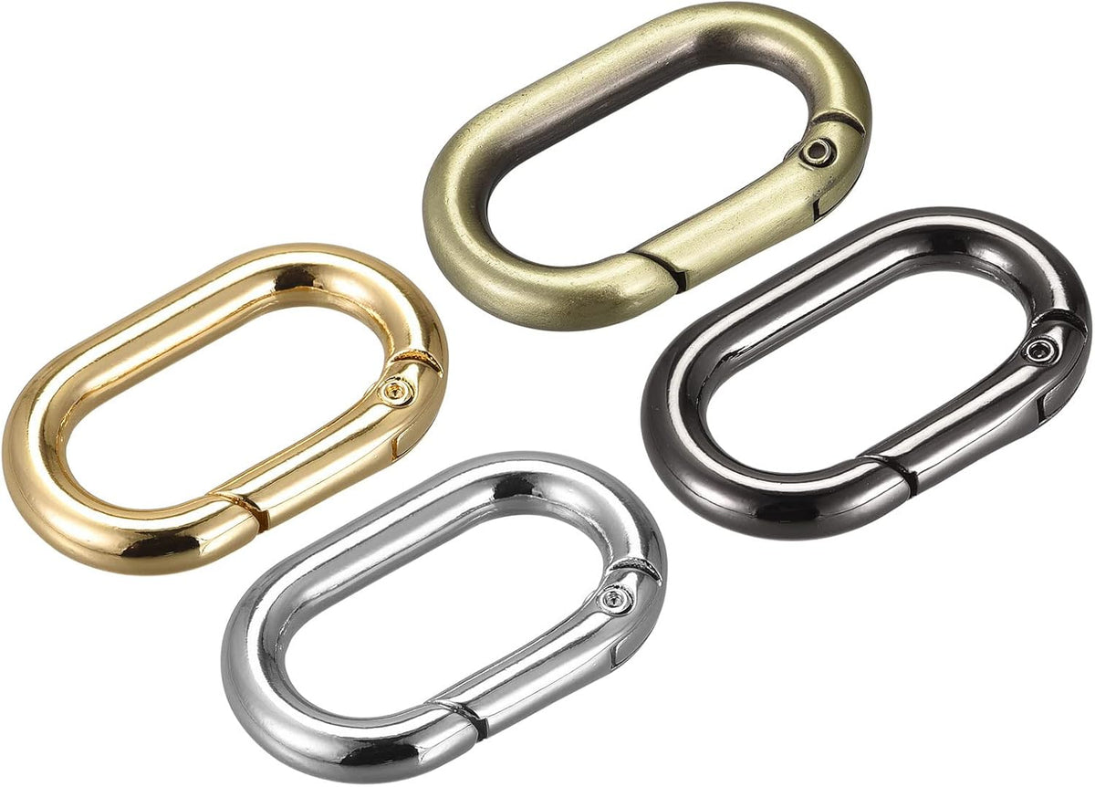 Spring Oval Ring, Round Spring Snap Clip Trigger Spring Keyring Buckles for Bags Purse Keychains