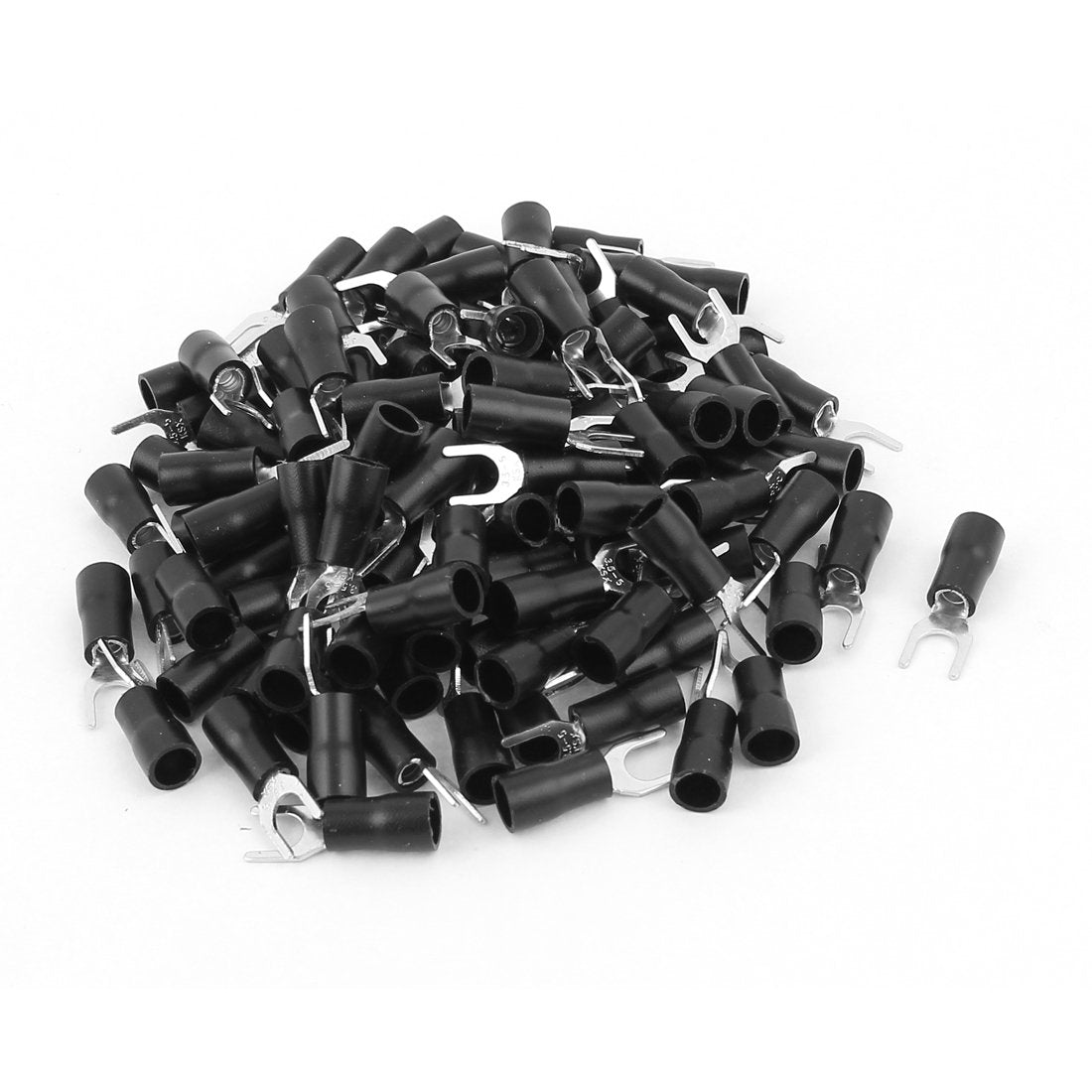 SV3.5-5 Fork Insulated AWG 14-12 Wiring Terminals with 120 Piece, Black