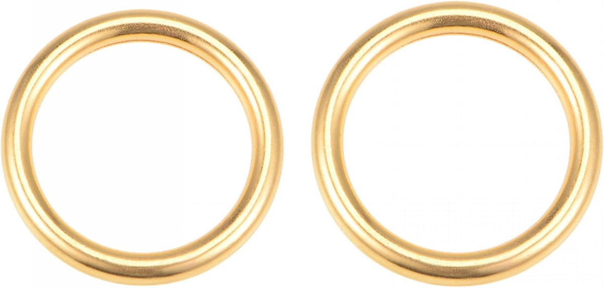 LinkMejor O Ring Buckle, 30mm and 35mm ID Zinc Alloy Fasteners Gold Tone for Bag DIY 12 Pcs